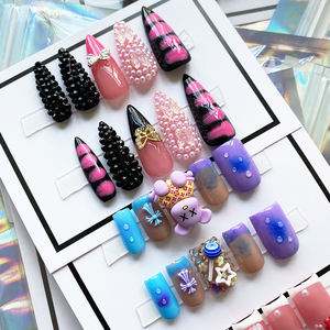 Glamoroso lindo duradero acrílico corto cuadrado hecho a mano prensa <span class=keywords><strong>uñas</strong></span> diseño exclusivo exquisito decorado reutilizable manicura <span class=keywords><strong>uñas</strong></span> - Product Image 3