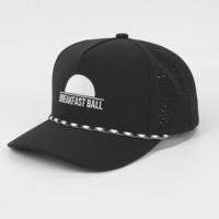 5-paneels geperforeerde golfpet met hoge kroon, gestructureerd, sneldrogend, sport baseball pet