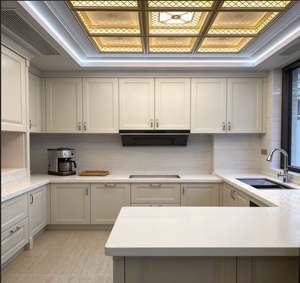 Wood Kitchen <b>Cabinets</b> Set Ready to Assemble <b>Storage</b> <b>Cabinets</b> Central Island White Countertop Kitchen Cupboard for Home Kitchen - Product Image 6