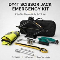 Cric ciseaux léger pour voiture 4 tonnes, outil de levage de pneus, kit d'urgence universel pour voiture, cric ciseaux d'entretien pour réparation simple
