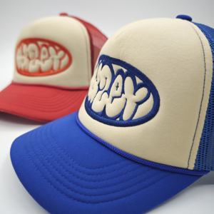 Casquette de camionneur unisexe à 5 panneaux en mousse et maille brodée avec motif de lettres imprimées en relief, style sportif pour adultes, utilisation en extérieur - Product Image 3