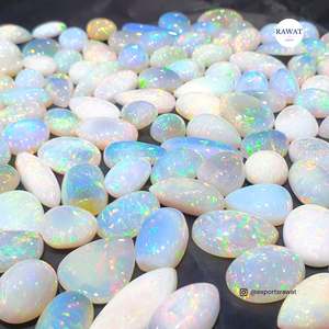 Vente chaude, tailles personnalisées, opale éthiopienne cabochon, pierre précieuse naturelle blanche MIX, pierres en vrac et en gros, MOQ 100 pièces, jeu de couleurs - Product Image 1