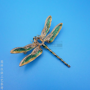Broche de Libélula Esmaltada Colorida, Chapado en Oro, Aleación de Cobre, Microincrustaciones de Zirconia, Modelo Animal 3D, Corsage de Moda Unisex - Product Image 3