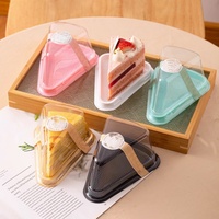 Boîtes d'emballage en plastique PET jetables de qualité alimentaire pour boulangerie, tiramisu, tranches de gâteau triangulaires, contenants à pain - Vente en gros