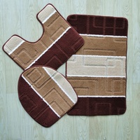 Minimaliste Macaron série salle de bain trois pièces ensemble antidérapant polypropylène salle de bain tapis tapis de toilette coupe Pile Technique maison