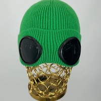 2025 nouveau Design multicolore en gros mode luxe tricoté polaire doublé lunettes bonnets Ski chapeaux avec lunettes