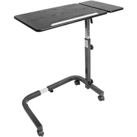 Mesa de Noche con Ruedas, Mesa Auxiliar Alta para Hospital Negra KMINA K40065