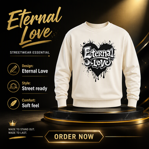 Men's Cotton Crewneck <b>Sweatshirt</b> <b>Heart</b> Graphic Long Sleeve Pullover Casual Wear - Product Image 6