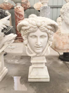 Decoración del hogar occidental <span class=keywords><strong>de</strong></span> alta calidad, busto <span class=keywords><strong>de</strong></span> piedra Natural tallado a mano, <span class=keywords><strong>escultura</strong></span> <span class=keywords><strong>de</strong></span> busto <span class=keywords><strong>de</strong></span> Medusa, <span class=keywords><strong>escultura</strong></span> <span class=keywords><strong>de</strong></span> cabeza <span class=keywords><strong>de</strong></span> mármol blanco - Product Image 2