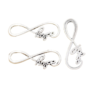 Charms infinity symbol hope 39x15mm ciondoli <span class=keywords><strong>Color</strong></span> argento tibetano gioielli antichi che fanno artigianato fatto a mano fai da te - Product Image 1
