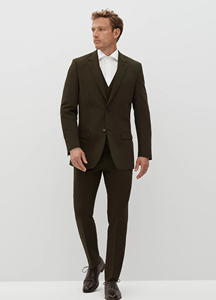 2024 primavera 2 pezzi Slim Fit giacca personalizzata giacca e giacca da uomo per affari e matrimonio pantaloni piatti in stile frontale - Product Image 3