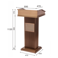 Pupitre en métal cannelé en bronze de haute qualité pour hall d'hôtel et salle de conférence – Tribune décorative sur pied tendance