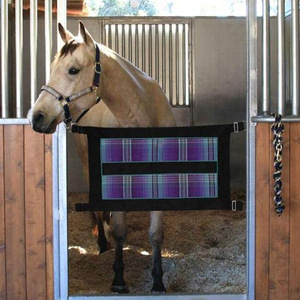 Barrera para Puerta de Establos de Caballos, 150x48cm, Tela Oxford con Diseño a Cuadros, para Recinto de Caballos - Product Image 2