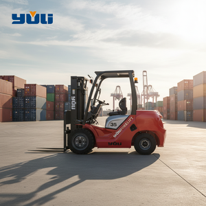 Yuli Schwerlast-Gabelstapler mit Reifen 4x4 3500kg IC-Motor für Baustellen Außeneinsatz 3,5t Diesel-Gabelstapler - Product Image 1