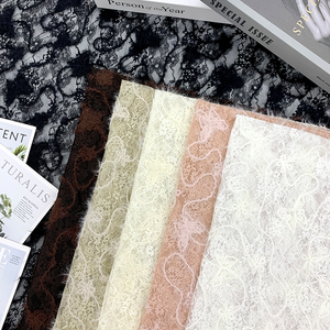 Tissu en dentelle brodée florale marron haut de gamme en maille transparente style français pour robe de mariée, lingerie et robe pour <span class=keywords><strong>femme</strong></span> – En stock - Product Image 3