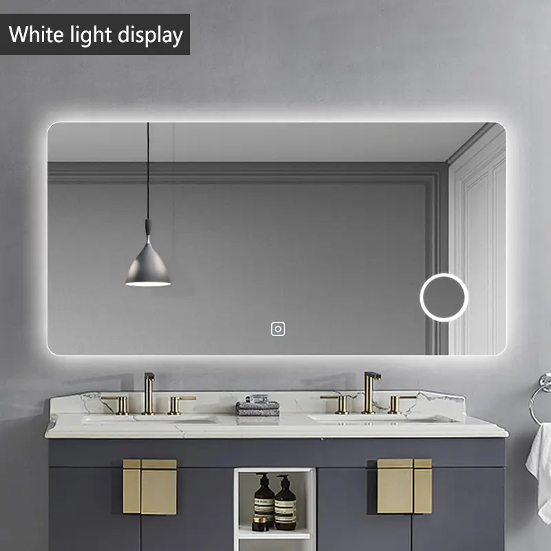 Bath_mirrors 2021 Factory Price Frameless Bath Vanity Backlit Smart LED Custom Bathroom Mirror