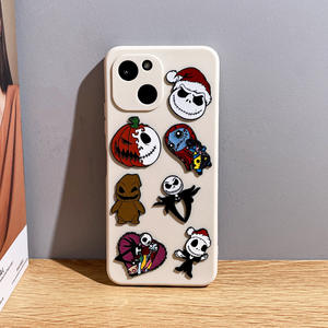 Usine personnalisée mignon Noël nuit peur bricolage accessoires 3d autocollant en métal pour autocollants de téléphone portable - Product Image 5