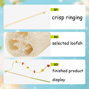 Jouet pour chat Loofah avec long manche et clochette, jouet interactif durable et résistant à la mastication pour chatons et animaux de compagnie - Product Image 5