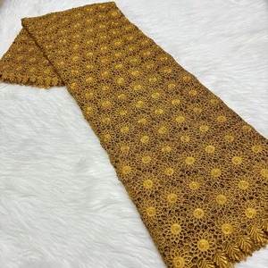 Última Tela de Encaje Guipur Africano, Tela de Encaje Nigeriano Blanco con Lentejuelas, 5 Yardas, Vestido de Novia de Lujo para Mujer - Product Image 1