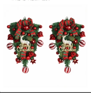 PVC Yapay Büyük Noel Süslemeleri Çelenk Garland Kapı Perdesi Asılı Süs Ev Merdiven Baş Aşağı Dekor Kapı Askısı - Product Image 2