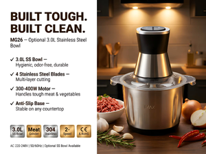 <span class=keywords><strong>Hachoir</strong></span> à viande électrique 400W, <span class=keywords><strong>hachoir</strong></span> à aliments, <span class=keywords><strong>bol</strong></span> en acier inoxydable 304 de 3L, <span class=keywords><strong>4</strong></span> <span class=keywords><strong>lames</strong></span>, 2 vitesses, <span class=keywords><strong>hachoir</strong></span> à légumes, CE RoHS OEM - Product Image 3