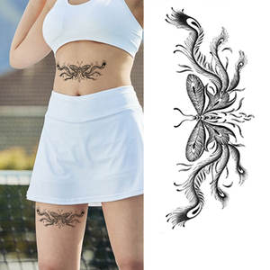 Autocollants de tatouage temporaire imperméables multifonctions personnalisés à fleurs noires sexy de la <span class=keywords><strong>série</strong></span> XQB, papier pour le corps et le visage - Product Image 1