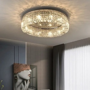 Lampadario Moderno a LED con Cristalli, Lampada da Soffitto per Camera da Letto, Illuminazione Rotonda per Interni - Product Image 1