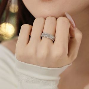 Anillo de Boda Delicado y Elegante de Varias Capas Dylam con Circonita Cúbica 5A y Plata S925 para Mujer, Joyería para Vestir, Anillos de Compromiso y Propuesta - Product Image 3