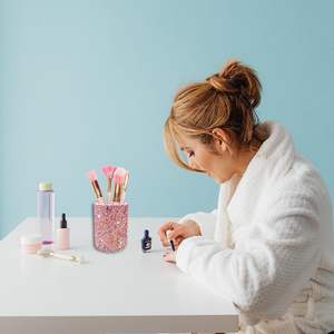 صديقٌ وعصري وصديقٌ للارتداء في المكاتب فرشاة مكياج للأعمال هدية ترويجية وردية لامعة - Product Image 5