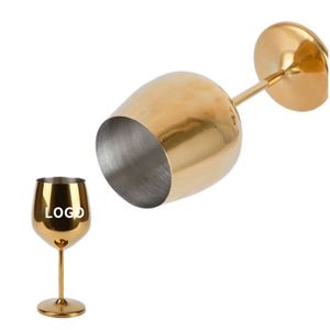 2025 Gold Metal Wine <b>Glasses</b> Luxury Mirror Decorative 18oz Steel Champagne <b>Glass</b> for Wedding - Product Image 3
