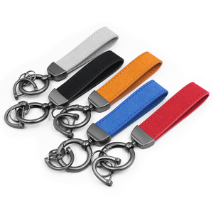 Sản xuất cao cấp xác thực da móc khóa để tùy chỉnh phụ kiện sang trọng màu xám Alcantara da <span class=keywords><strong>Keychain</strong></span> - Product Image 6