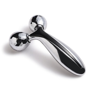 Rodillo de Masaje Facial de Diseño Único Promocional, Masajeador Anticelulítico con Cuerpo Plateado - Product Image 2