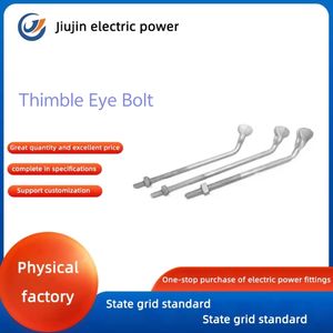 Boulon d'ancrage à œil en acier forgé galvanisé à chaud de classe 4 |   Vis à filetage UNF à angle de 45 degrés avec écrou pour poteaux de câbles de soutien - Product Image 3