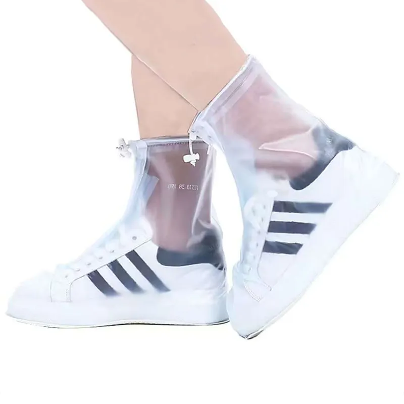 Clear Waterproof Non Slip Covers Boots Protector Reusable PVC Rain Protection Bags Shoe Sole Overshoe Shoes Cover