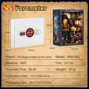 Custom Diy Book Nook Kit 3D <strong>Wooden</strong> Puzzle Miniature Dollhouse With Led Light <strong>Personalised</strong> Bookshelf Insert Home Decor Gift - Product Image 4