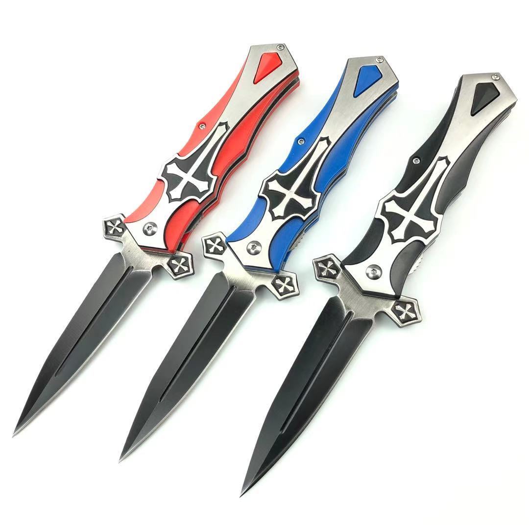 Hot selling cross assisted fast open camping hunting knives tactical pocket knife folding