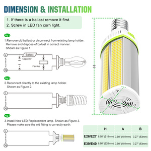 Lámpara Horizontal E39 LED Tipo Maíz, Accesorio de Reequipamiento, Stock en EE. UU., 80w 120w, Iluminación Exterior para Áreas, Estacionamientos, Calles, Bombilla LED Tipo Maíz - Product Image 6