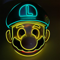 Fabrik Großhandel leuchtende Halloween LED leuchtende Maske Mario- Super für Maskerade Party