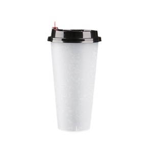 Gobelets à bulles jetables en PP Zhongxing en gros avec couvercles, design épaissi, écologiques, transparents, imprimés en sérigraphie, estampés or - Product Image 1