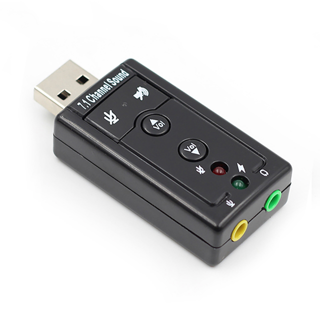 USB Audio Adapter External Stereo Sound Card with 3.5mm Headphone and Microphone Jack for Windows Mac Linux PC Laptops Desktops