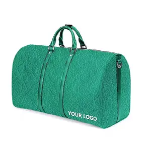 Custom Luxury Weekender Carry On Leather Duffle Bag For Men Fashionable Gym Sports Overnight Travel Bag With Personalized Logo