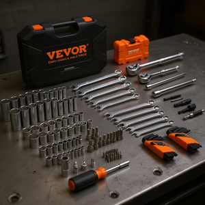 Juego de Herramientas Mecánicas Vevor de 145 Piezas, con Llaves de Tubo de 1/4 y 3/8, Llaves Combinadas, Estuche de Almacenamiento, Acero al Cromo Vanadio - Product Image 2