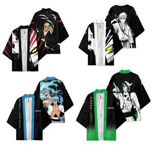 25 Estilos Anime Bleach T shirts Anime japonês Haori Kimono Bleach Cosplay Traje Kurosaki Ichigo Ropa Trajes Manto