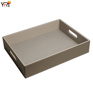 Ensemble de rangement en cuir pour <span class=keywords><strong>chambre</strong></span> <span class=keywords><strong>d</strong></span>'hôtel Fournitures <span class=keywords><strong>d</strong></span>'hôtel personnalisées Boîte à mouchoirs pratique de luxe Ensemble <span class=keywords><strong>d</strong></span>'accessoires pour plateau de seau à glace - Product Image 5