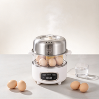 Cuiseur à œufs électrique numérique intelligent en acier inoxydable 304, cuiseur vapeur multifonction pour le petit-déjeuner, la cuisson des œufs et des légumes
