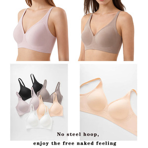 <span class=keywords><strong>Sujetador</strong></span> Bralette Inalámbrico Sin Costuras con Soporte de Tiras de Gel, Tirantes Ajustables, Copa Suave y Acolchado Fino, Cómodo para Mujer, En Stock - Product Image 2