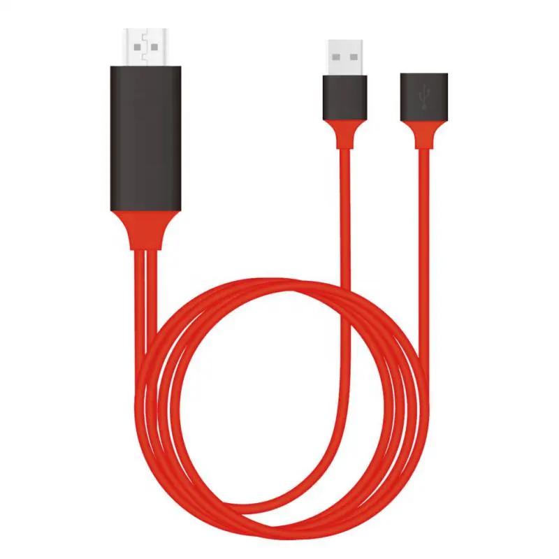 Full HD USB a HDMI convertidor de Cable adaptador HDMI para iPhone 8X7 6 6s Plus iPad TV Xiaomi teléfono Android para adaptador HDMI