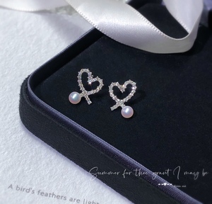 <span class=keywords><strong>Pendientes</strong></span> <span class=keywords><strong>de</strong></span> Diamantes Naturales <span class=keywords><strong>de</strong></span> 18K con Forma <span class=keywords><strong>de</strong></span> Corazón <span class=keywords><strong>y</strong></span> Perla, AU750, Última Moda, Brillantes, 0.4ct VS, <span class=keywords><strong>Pendientes</strong></span> Pequeños para Mujer - Product Image 2