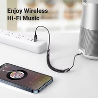 UGREEN Bluetooth 5.3 Aux-Adapter Kabelloser Auto-Bluetooth-Empfänger USB zu 3,5mm Klinke Audio-Mikrofon Freisprechadapter für Autolautsprecher