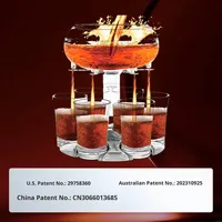Distributeur de verre transparent à 6 coups Verseur de vin et inverseur de cocktail pour bars de sport et de divertissement